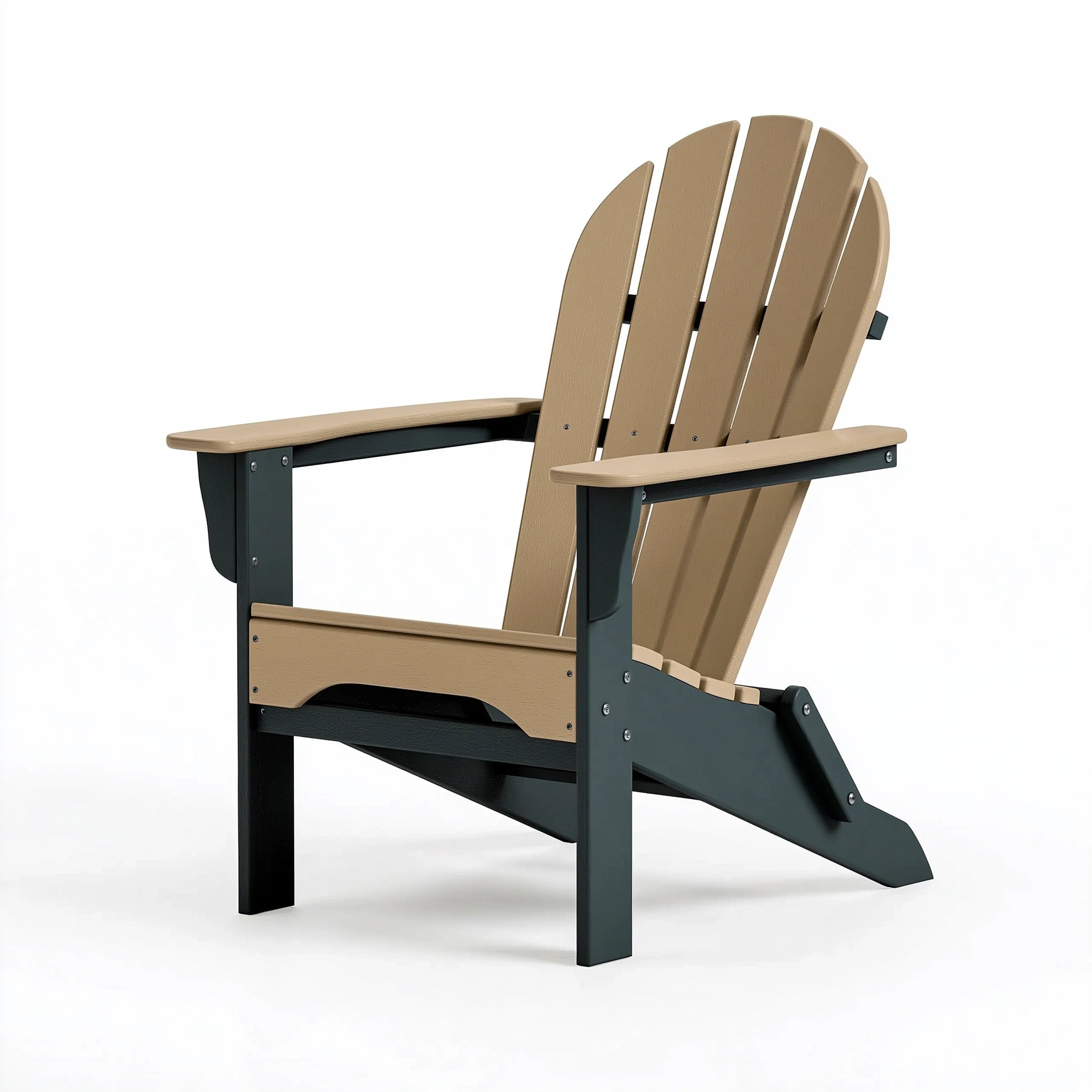 Adirondack Gartenstuhl 83 x 79 x 98 cm aus Kunststoff in Beige Schwarz für Terrasse
