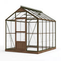 Gewächshaus 244 x 183 x 195 cm Aluminium und Polycarbonat Braun Transparent mit Satteldach