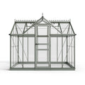 Gewächshaus 300 x 200 x 280 cm Aluminium Grau Transparent mit Glaselementen im klassischen Stil