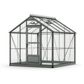 Gewächshaus 305 x 236 x 250 cm Aluminium Glas Anthrazit - freistehend mit Dachfenstern