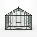 Gewächshaus 244 x 244 x 250 cm Aluminium Dunkelgrün mit transparenten Glaselementen im viktorianischen Stil