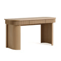 Schreibtisch 140 x 60 x 75 cm Holzwerkstoff Natur - gerippte Front im modernen Stil