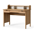 Schreibtisch 120 x 60 x 120 cm Holzoptik Braun mit Aufsatz und 2 Schubladen