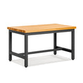 Werkbank 120 x 60 x 85 cm mit Holzplatte und Stahlgestell in Natur/Schwarz höhenverstellbar